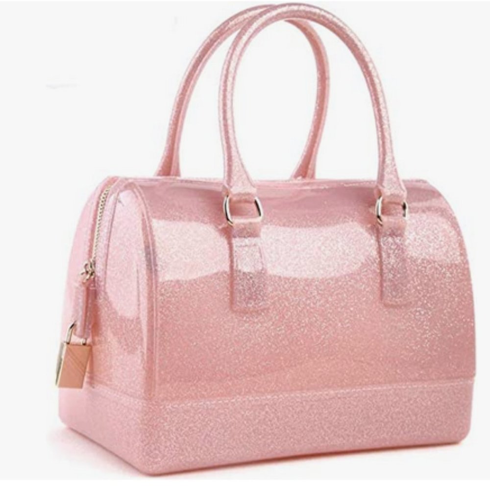 Pink Sparkly Jelly Handbag